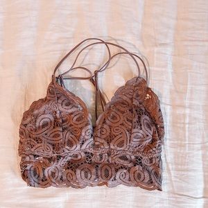 Pink lace bralette
